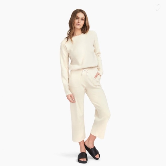 NAADAM Pants - Naadam Cafe Cotton Cashmere Cropped Pant